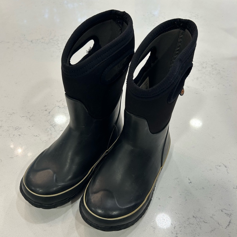 Kids Black Rain and snow Boots